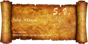Sós Vince névjegykártya